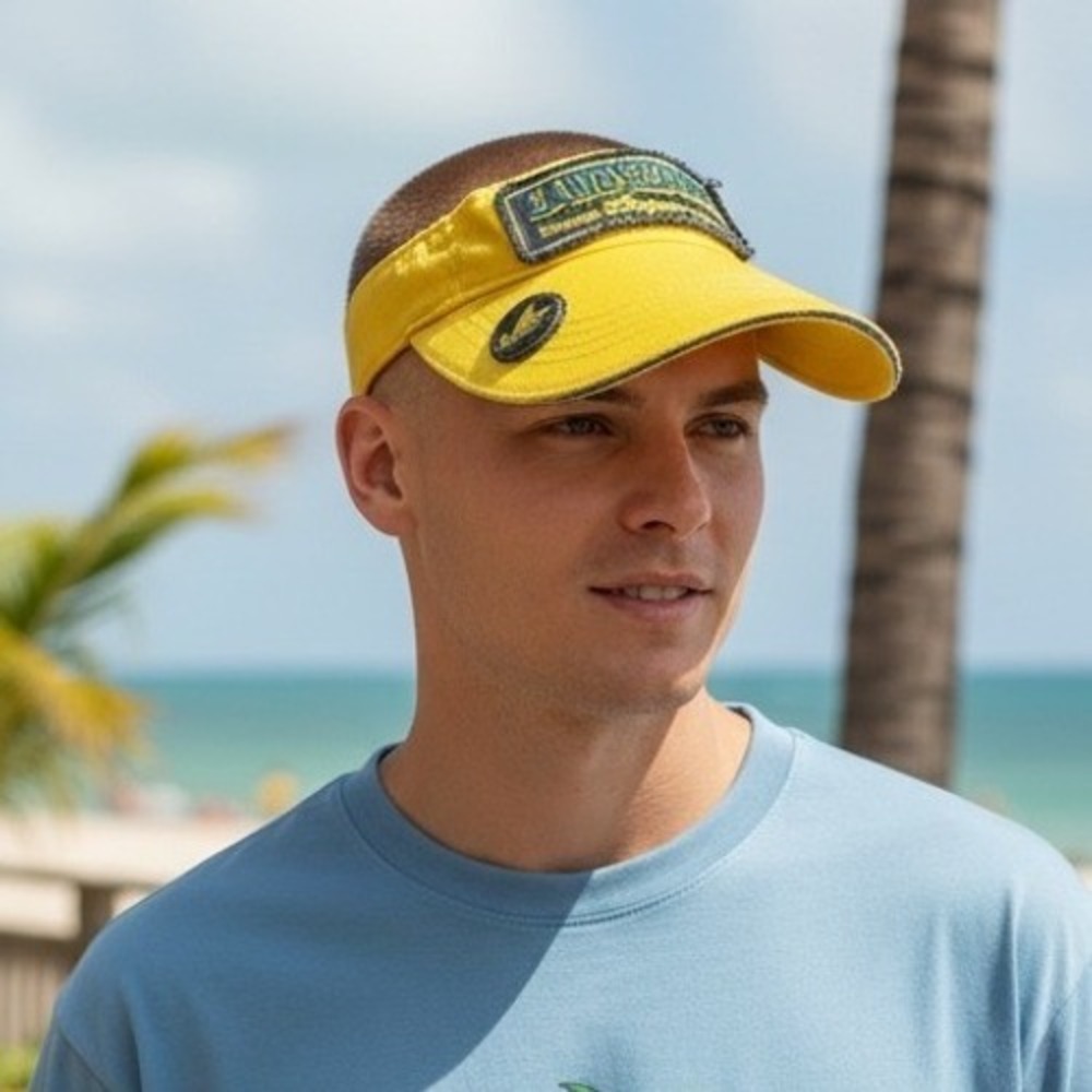 Landshark Lager Margaritaville Sun Visor Yellow Hat with Bottle Opener Mens OSFM